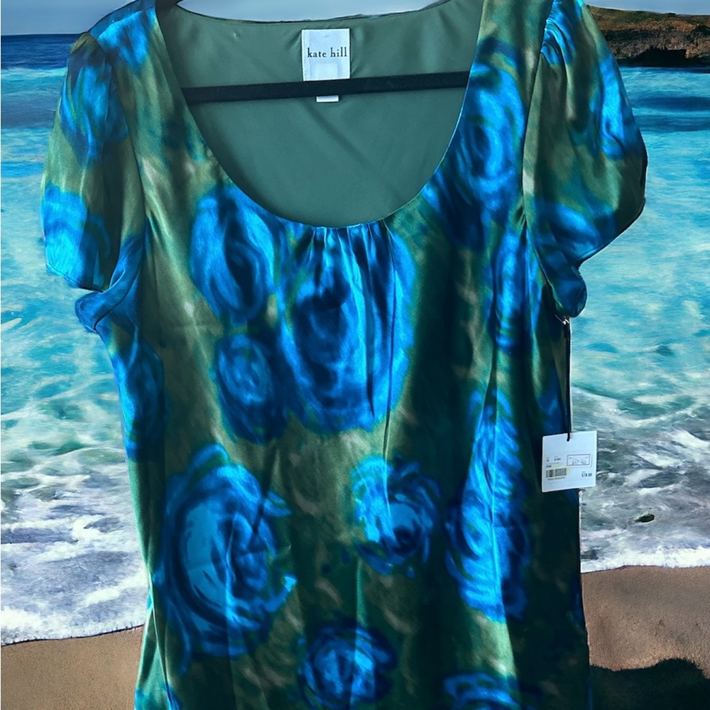 Kate Hill size 16 silk blouse, new tag